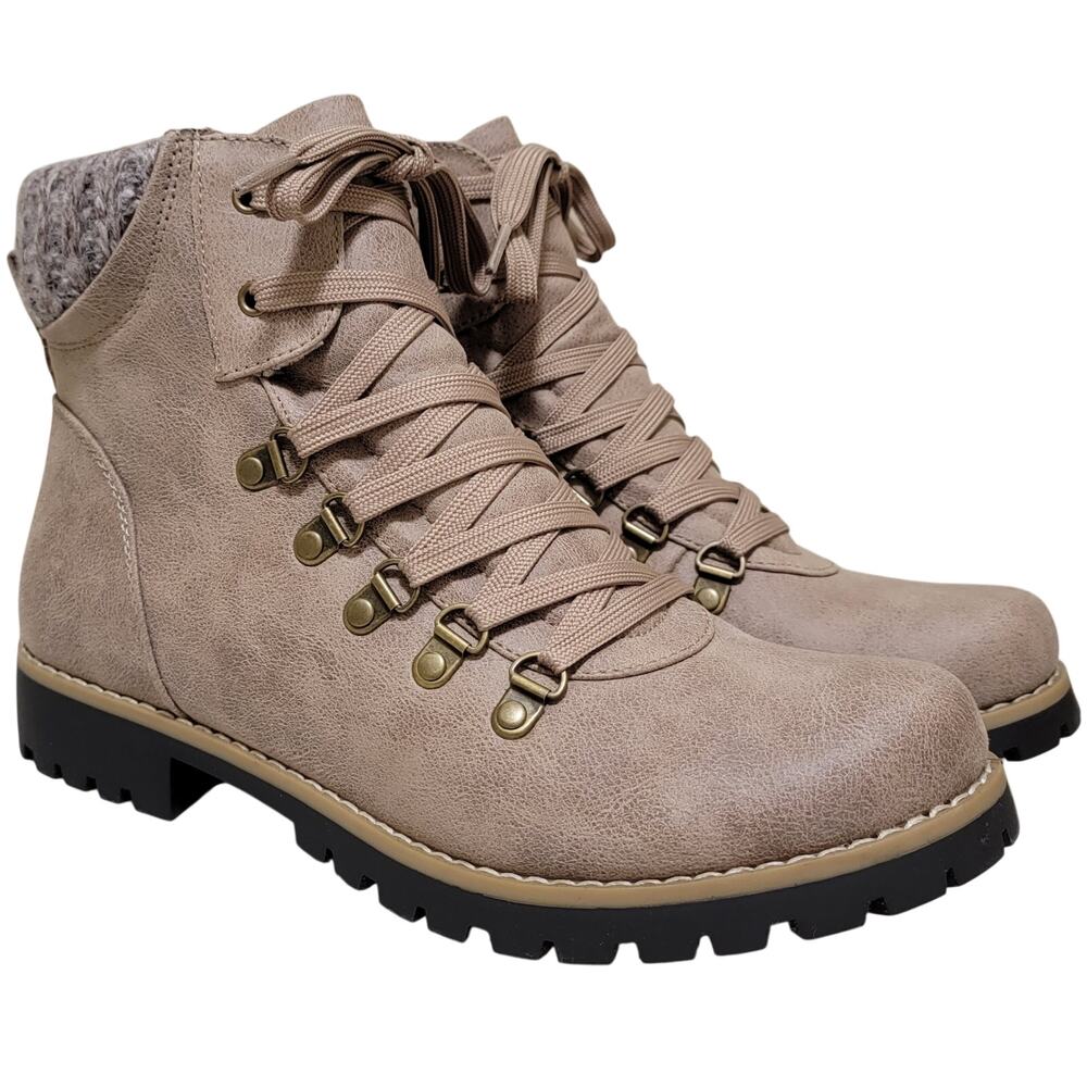 Cliffs White Mountain Women Primed Combat Hiking Boots Size US 9.5M Taupe Brown